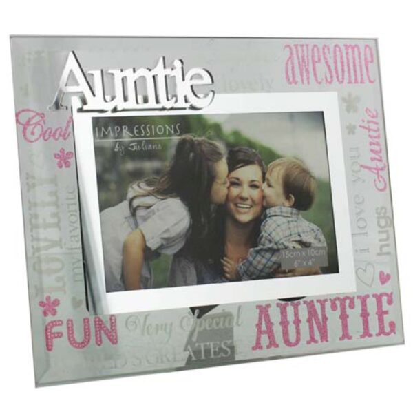 Auntie 3D Words Glass Frame - 6 x 4