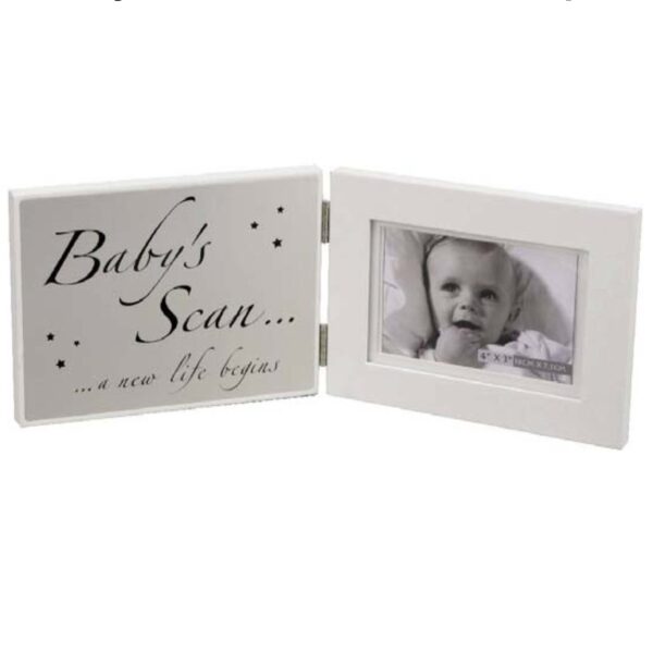 Baby Scan & Matt Silver Plaque - 4 x 3