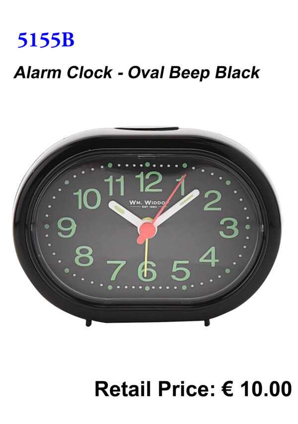 5155 Oval Alarm Clock - Black or White