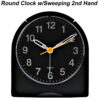 5384 Round Clock with Sweeping Second Hand - Black or White - Image 2