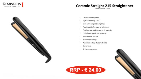 Remington Ceramic Straight 215 Slim Straightener S1370