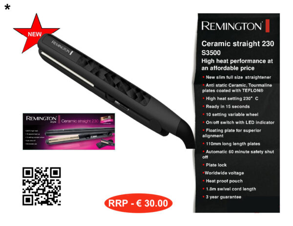 Remington Ceramic Glide 230 Hair Straightener S3500