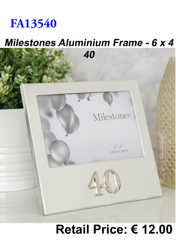 FA13540 Milestones Aluminium 40th Frame 6x4