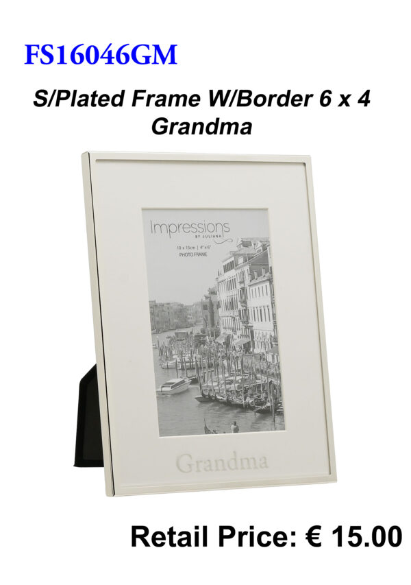 Grandma Silver-plated Frame with White Border 6x4