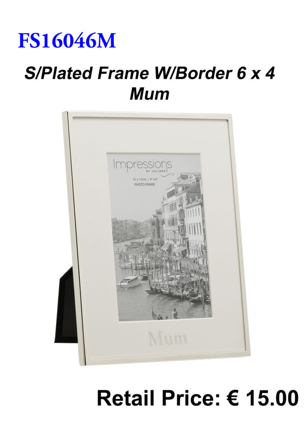 Mum Silver-plated Frame with White Border 6x4