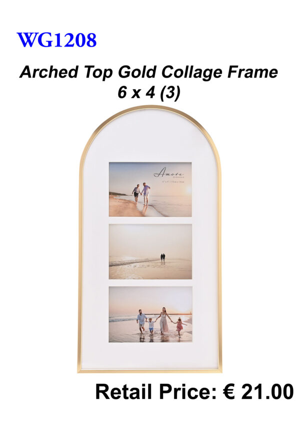 WG1208 Arched Top Gold Collage Frame 6x4 (3)